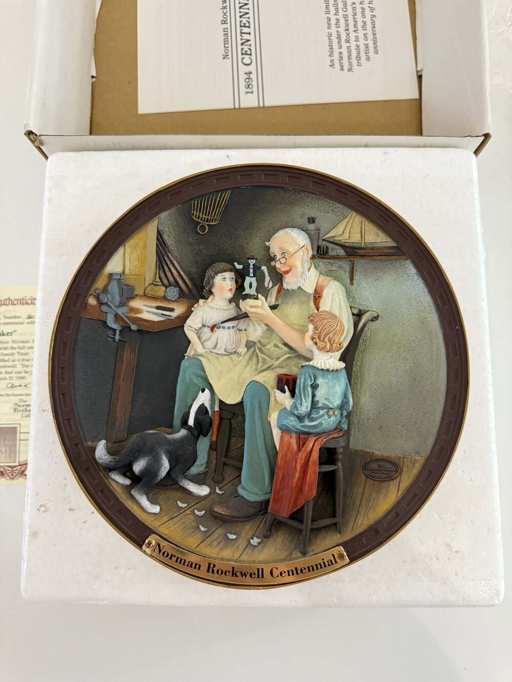 The Norman Rockwell Gallery The Toy Maker Centennial 3D Collector Plate